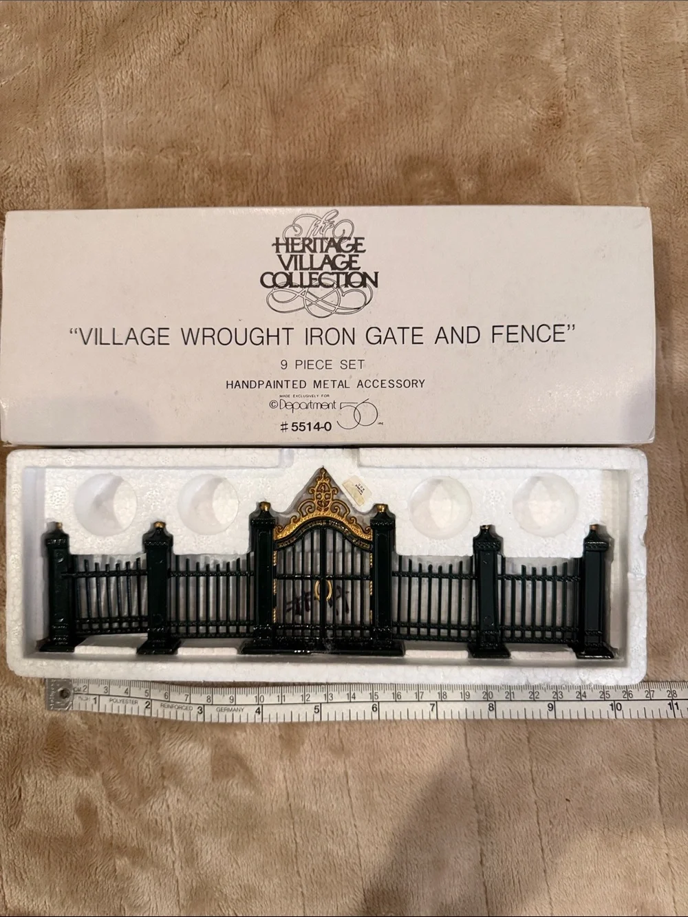 Department 56 Ornate Black and Gold Decorative Wall Gate Accent for Christmas